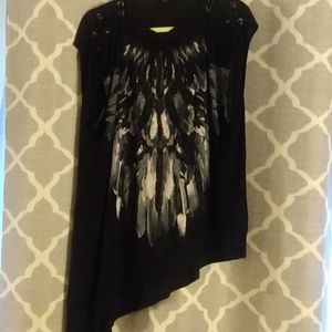 Black fashion sleeveless shirt